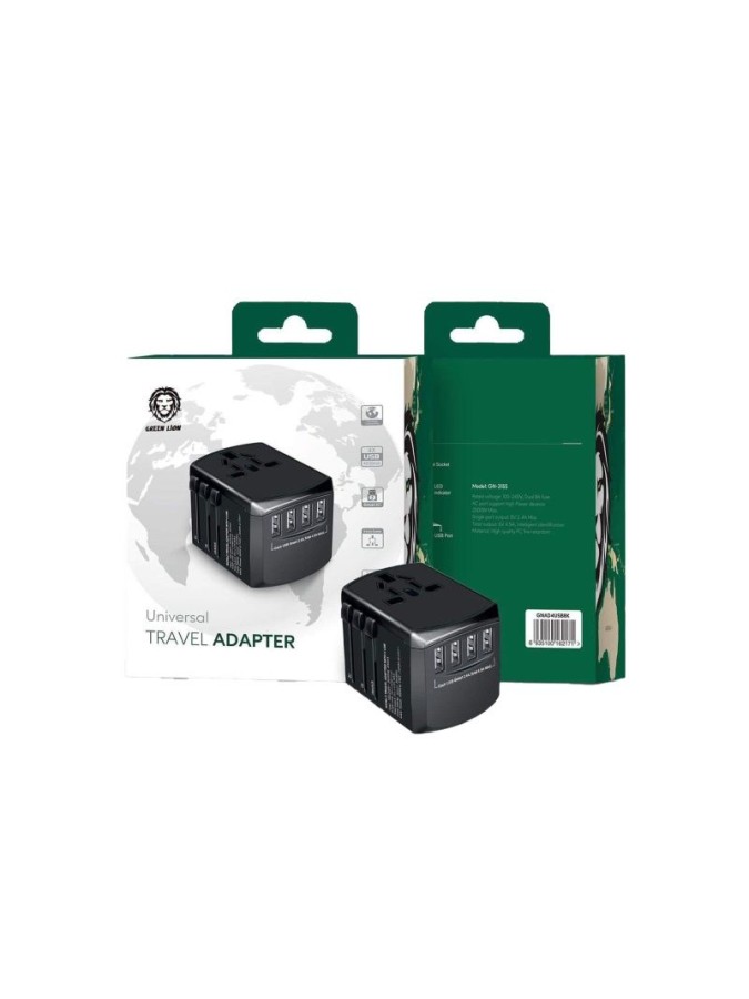 Universal Travel Adapter ( 4 USB Port ) 5V 4.5A - Black