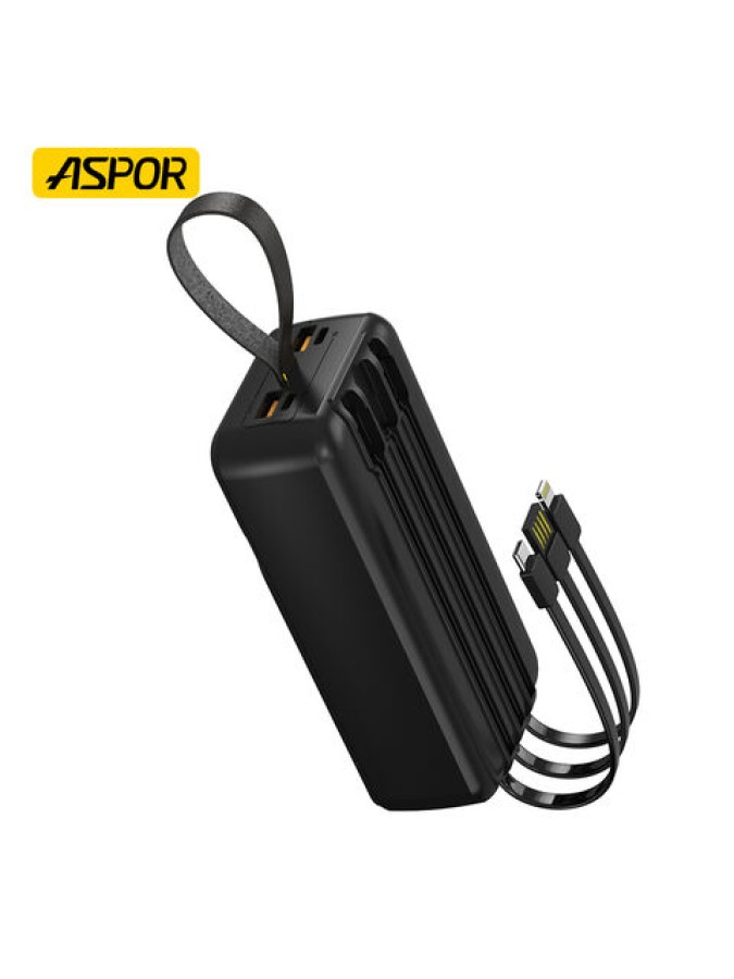 Aspor 30000mAh Fast Charging Power Bank with 3 Cables (6M)